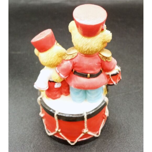 Marching To Beat of Holiday Fun Cherished Teddies Vintage Drummer Boy Bears 2004 - Picture 7 of 15